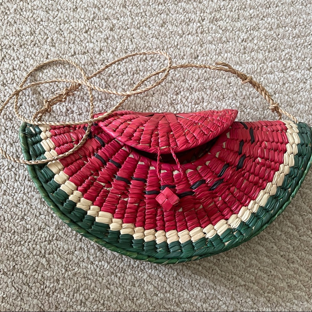 Watermelon Slice Woven Over The Shoulder Purse